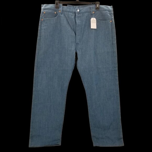 NWT Levis 501 Mens 44x32 White Oak Cone Denim Button Fly Straight Leg Shrink To - Picture 1 of 14